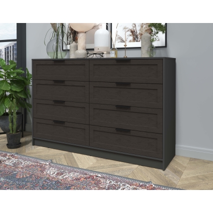 Kомод Тренд КТ-К157 (Антрацит ЛДСП/ Дуб английский ЛМДФ) Ш1565 В1020 Г451